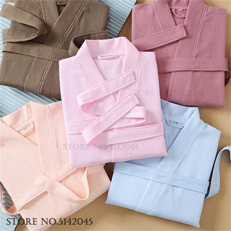 

100% Cotton Couple Kimono Bathrobe Gown Half Sleeve V-Neck Robe Homewear Loose Casual Women Sleepwear Nightgown Loungewear