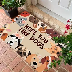 Cute Cartoon Dog Doormat Non Slip Machine Washable Indoor Outdoor Carpets Home Furnishings Kitchen Bathroom Doormat Decorations