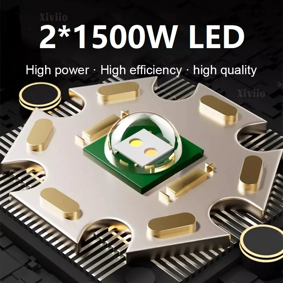 مصباح يدوي عالي الطاقة أبيض/أصفر مصباح تكتيكي قابل لإعادة الشحن مع مصباح مصباح كوب باور بنك فائقة المصابيح الكهربائية قوية للتخييم في الصيد المشي لمسافات طويلة والصيد