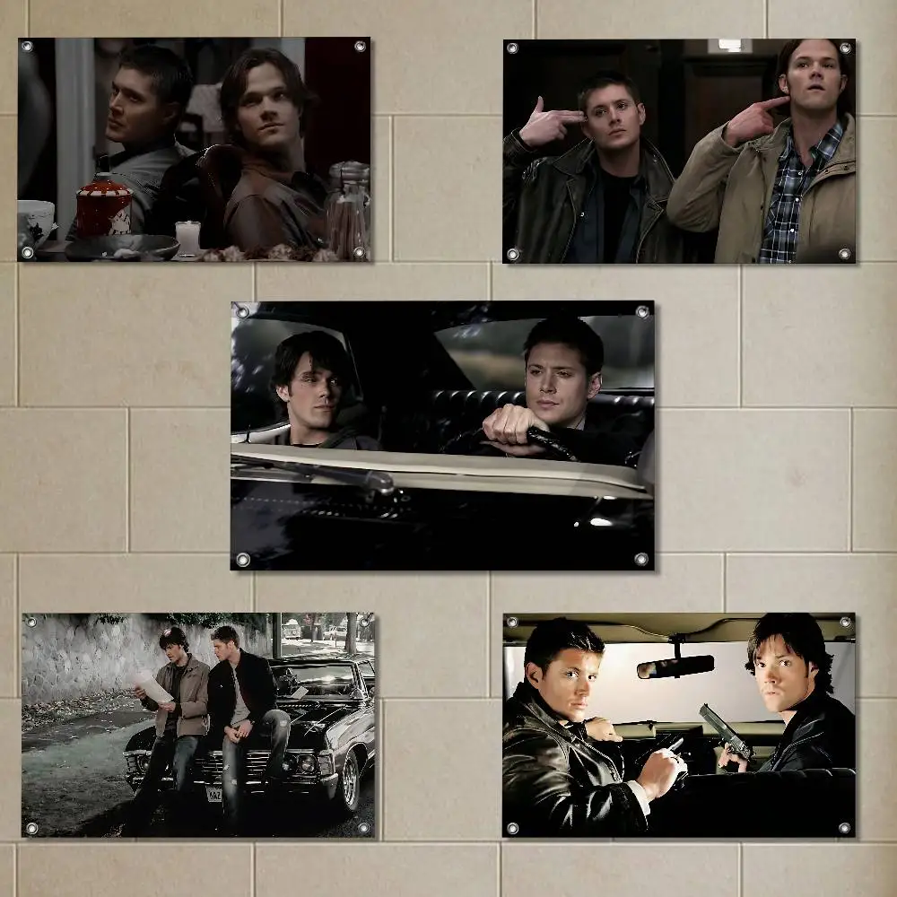 

Dean Sam Winchester Supernatural High-Quality Flag Tapestry Printed Wall Decor Indoor Outdoor Use for Party Home Bar