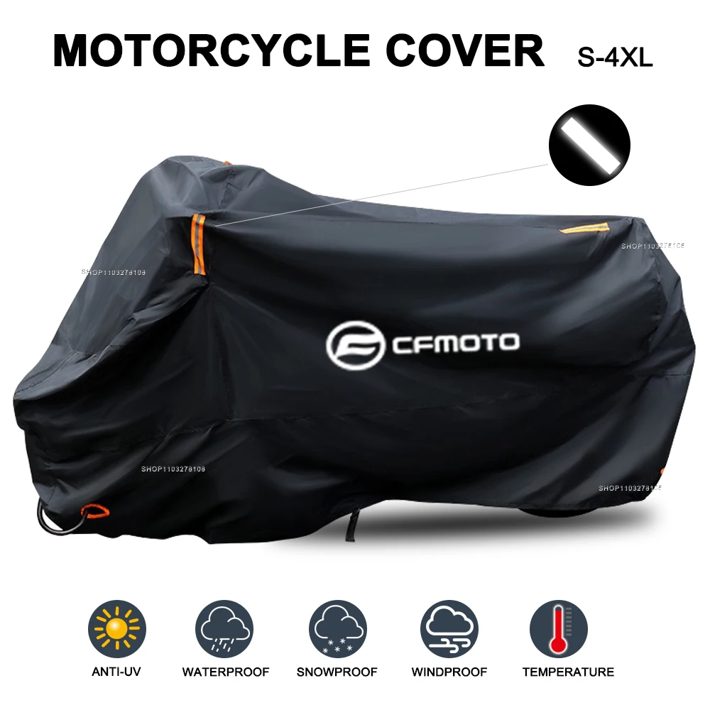 Image of Für CFMOTO 450MT 800MT 700MT 2024 Motorrad Abdeckung Wasserdichte Outdoor Alle Saison Staub UV Schutz Roller Motorrad Regen Abdeckung