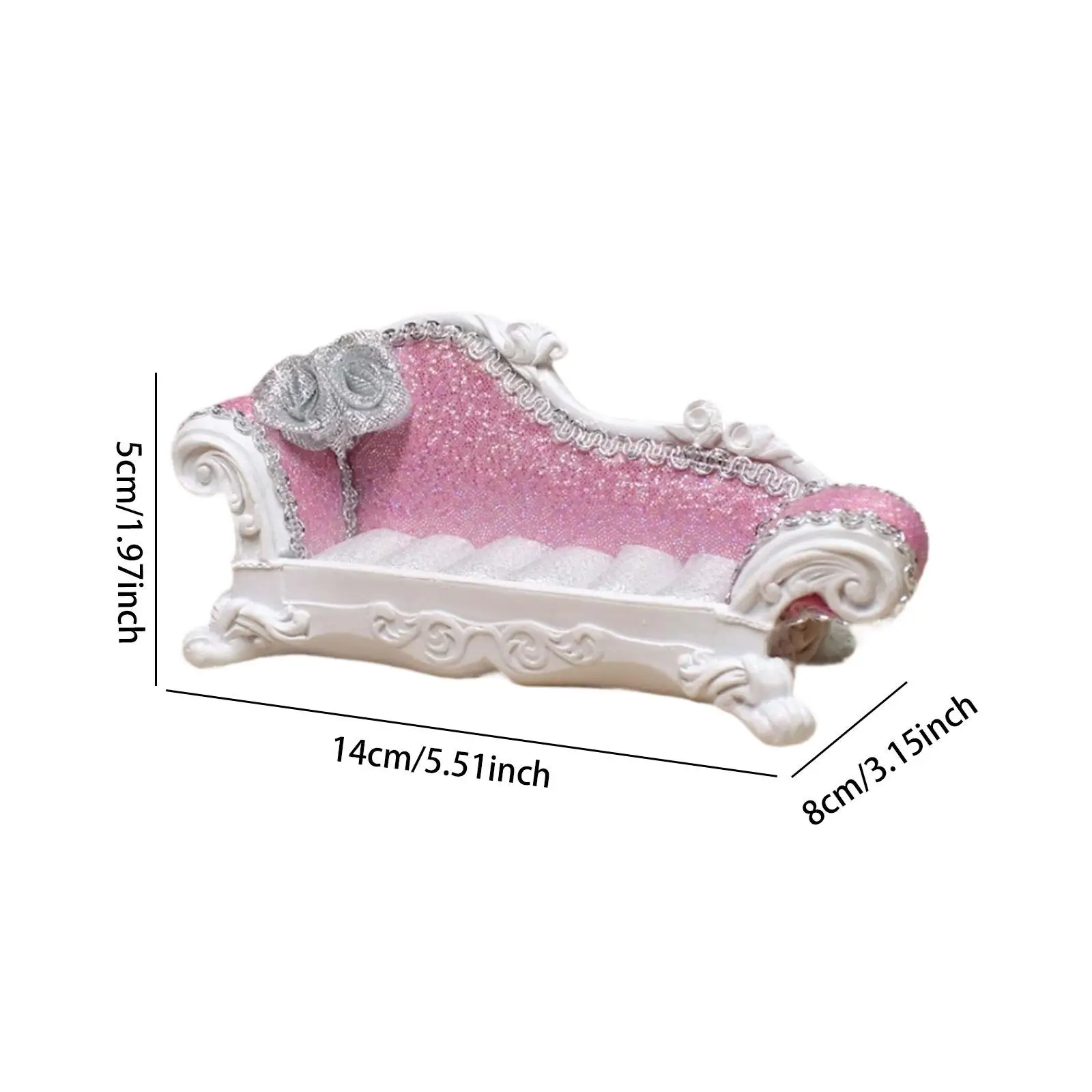 1/12 Dollhouse Long Sofa Miniature Model Decoration Versatile for Scene Decor