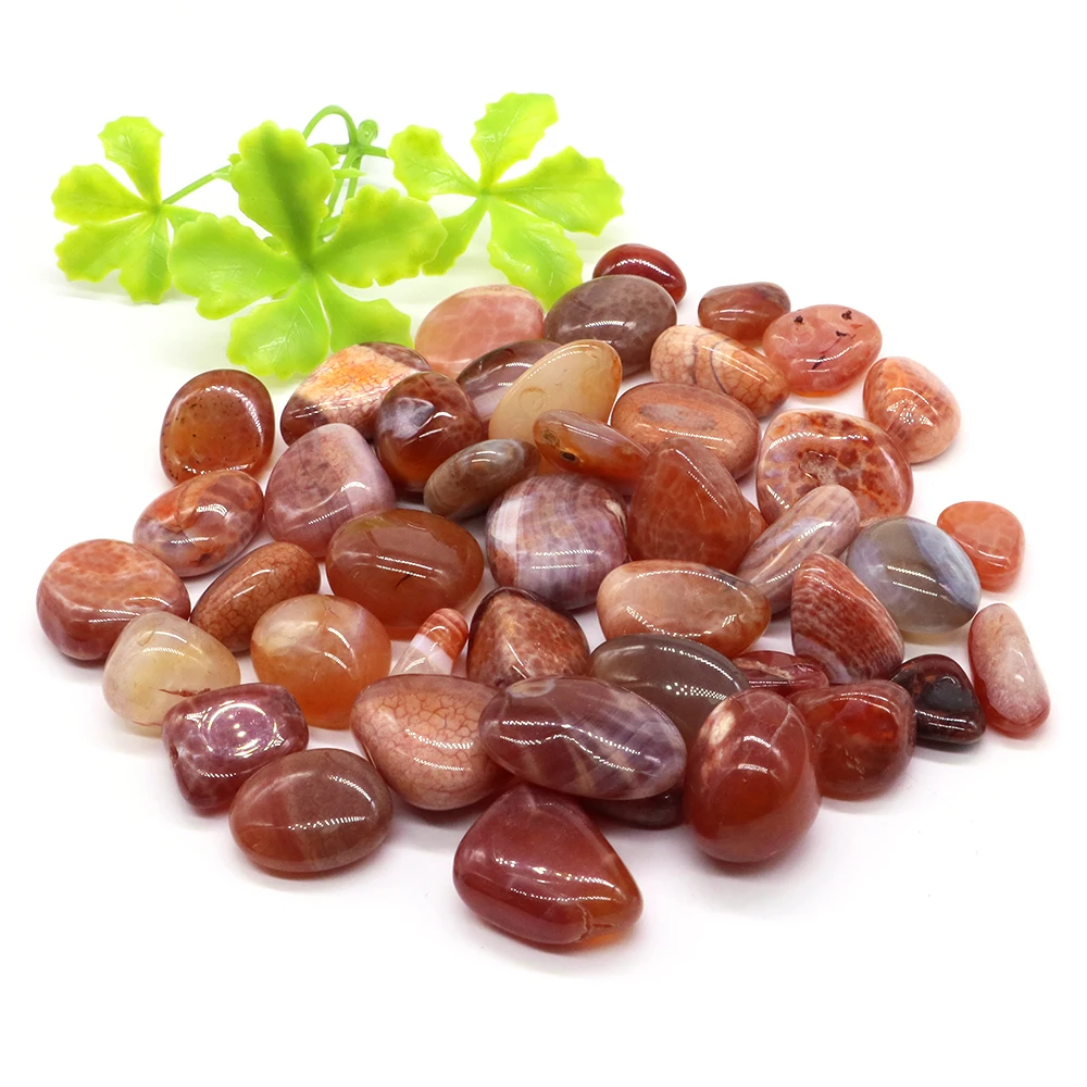 Natural Fire Agate Crystal Gravel Polished Stones Mineral Specimen Healing Reiki Fish Tank Flower Pot Decoration Wholesale