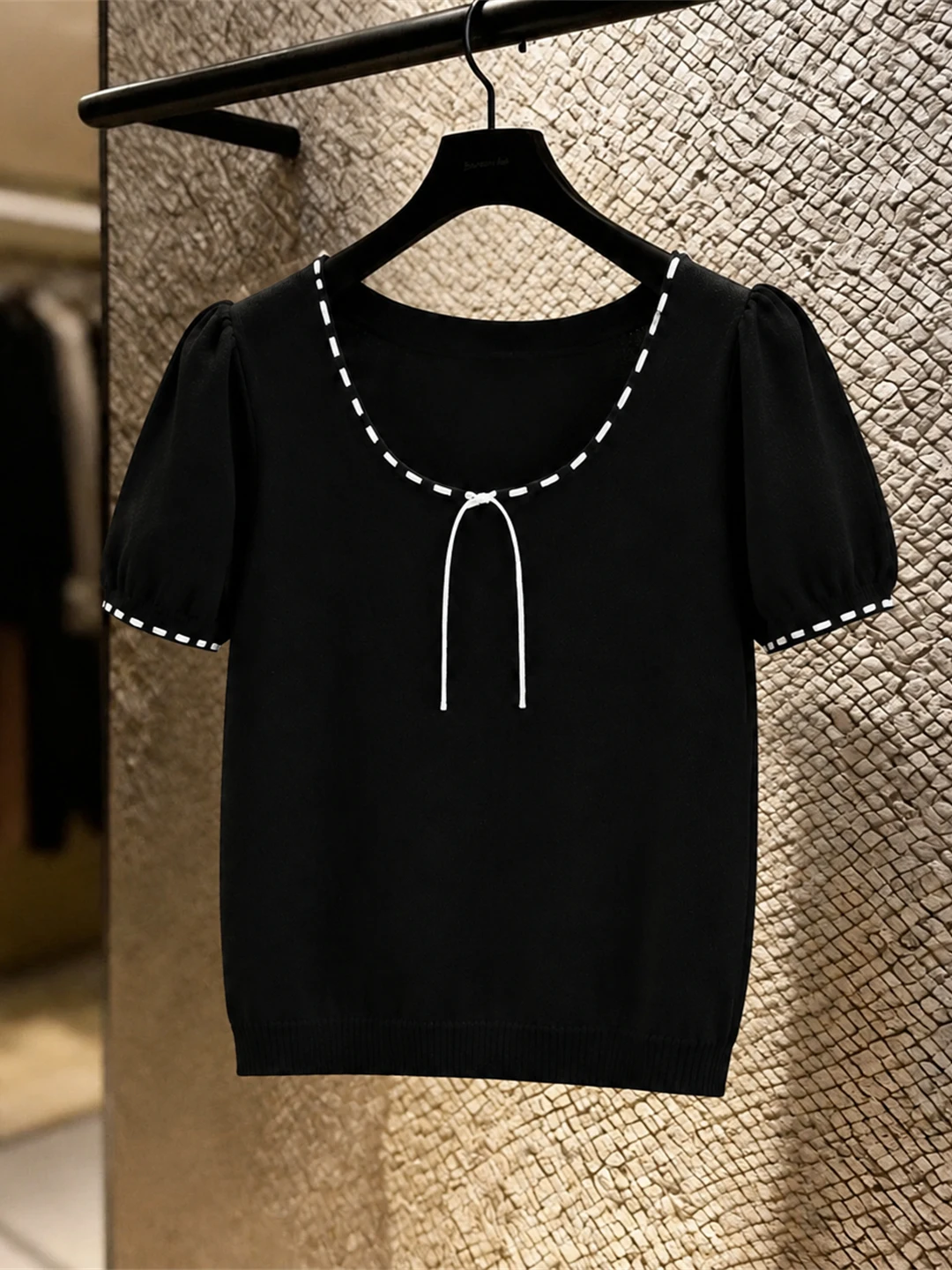 

Chic Lazy round Neck Short Sleeve Ultra Whitening Gentle Style T-Shirt Elegant Youthful Summer Top Korean Straight Cut Daily ...