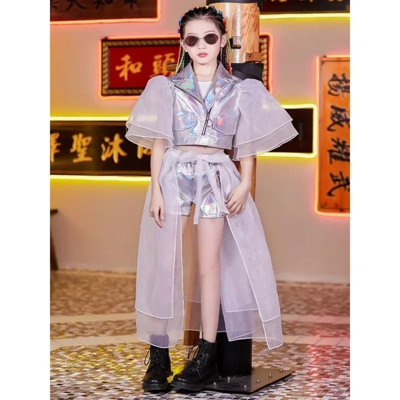 New Children Costume Wear Women Girls Sequin Hip-hop Jazz Kids Dance Competitions Performance Stage Clothing