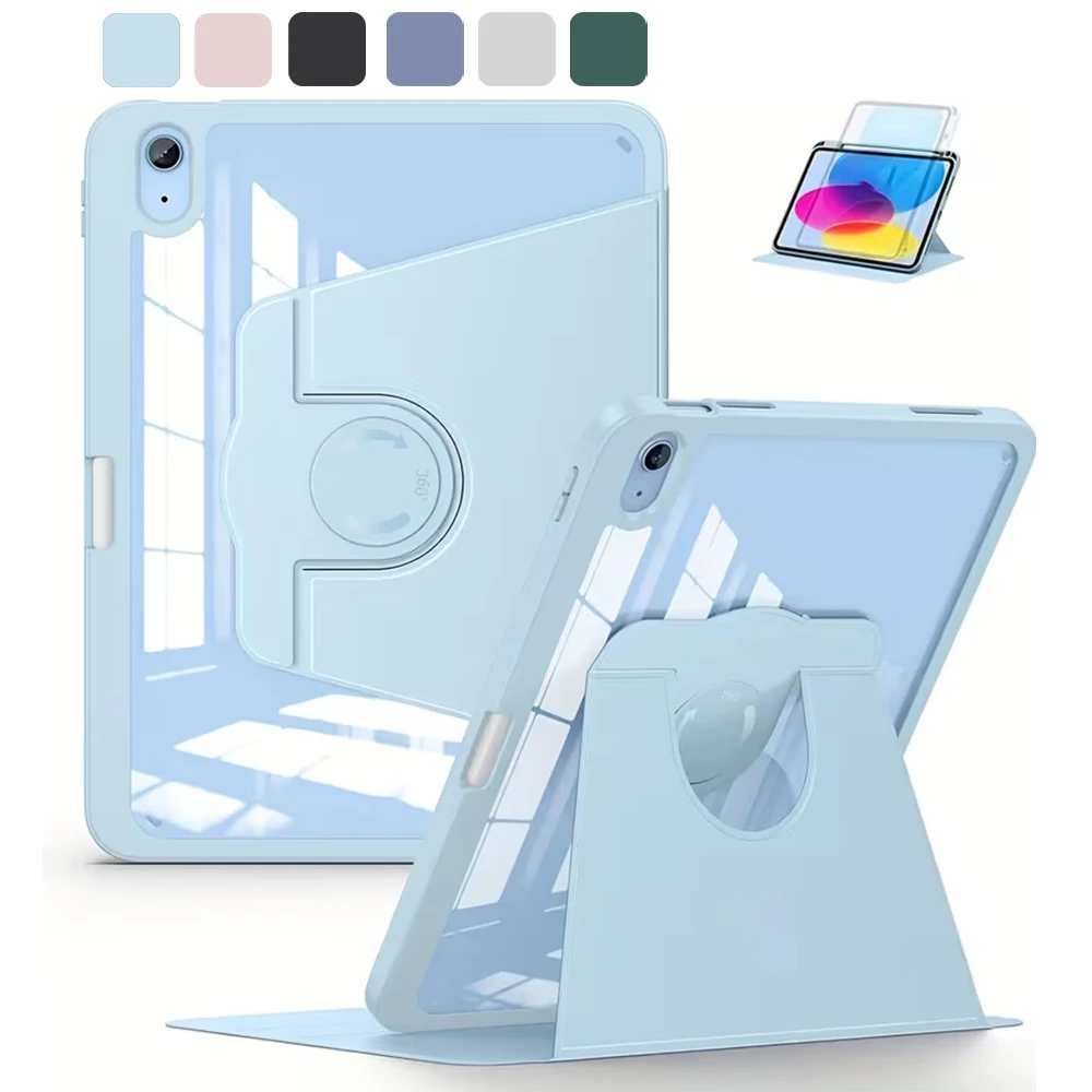 360 °   Drehbare Tablet-Hülle für iPad Air Pro Mini 1 2 3 4 5 6 7 8 9 10 11 5. 6. 7. 8. 9. 10. 11. 12. Generation Schwenkbare Hülle