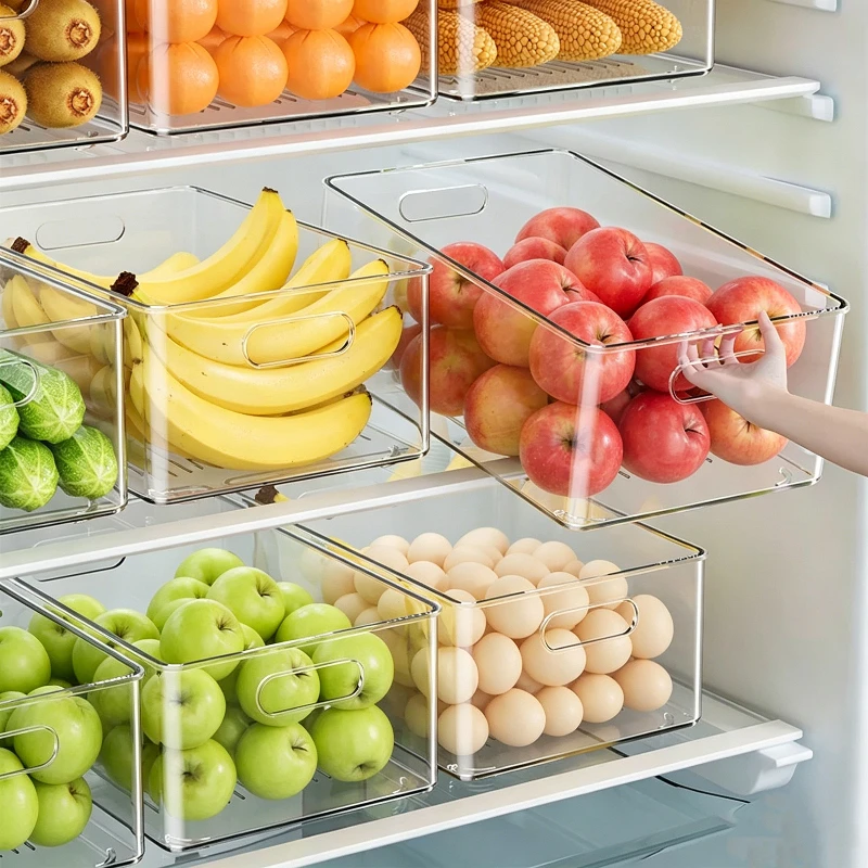 Rectangular Transparent Acrylic Organizer Basket Cabinet Desktop Storage Box Snack Small Sundries Household Plastic Container
