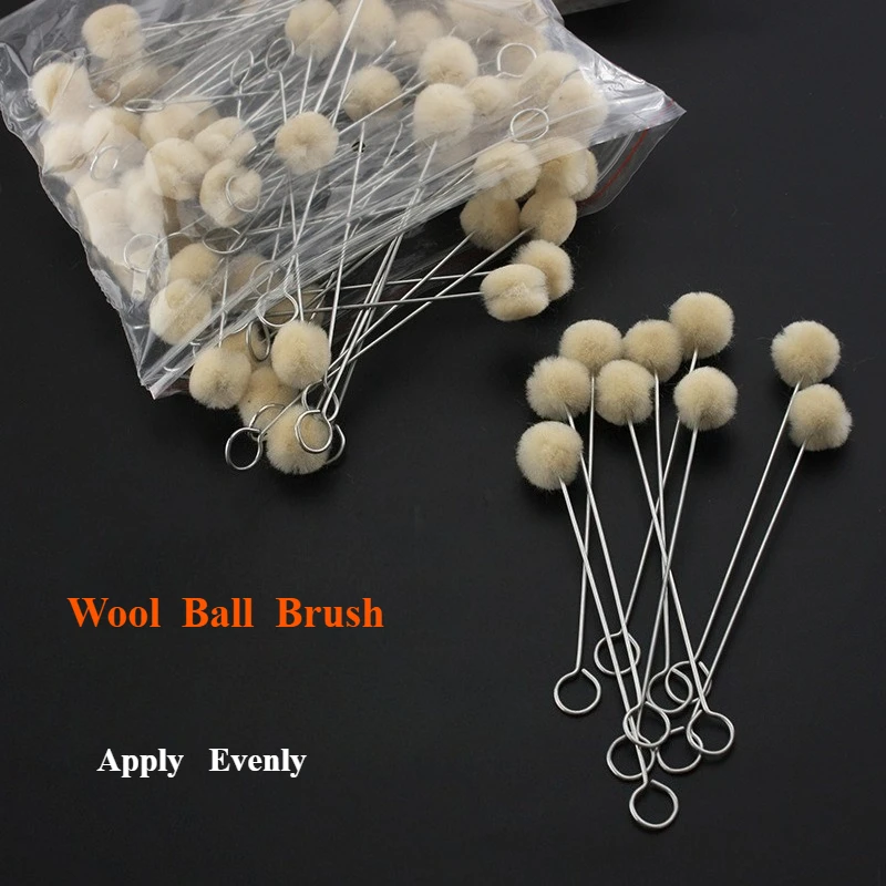 Hand DIY Leather Wool Brush, Dyeing, Oil Rubbing, Glue Ball Brush, Wool Ball, Hand DIY Tools,2pcs