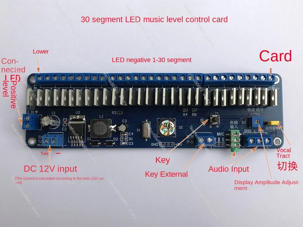 KS1424 Large LED Music Spectrum Level Indicator Rhythm Light Control Card KTV Diba Sound Column Control Card