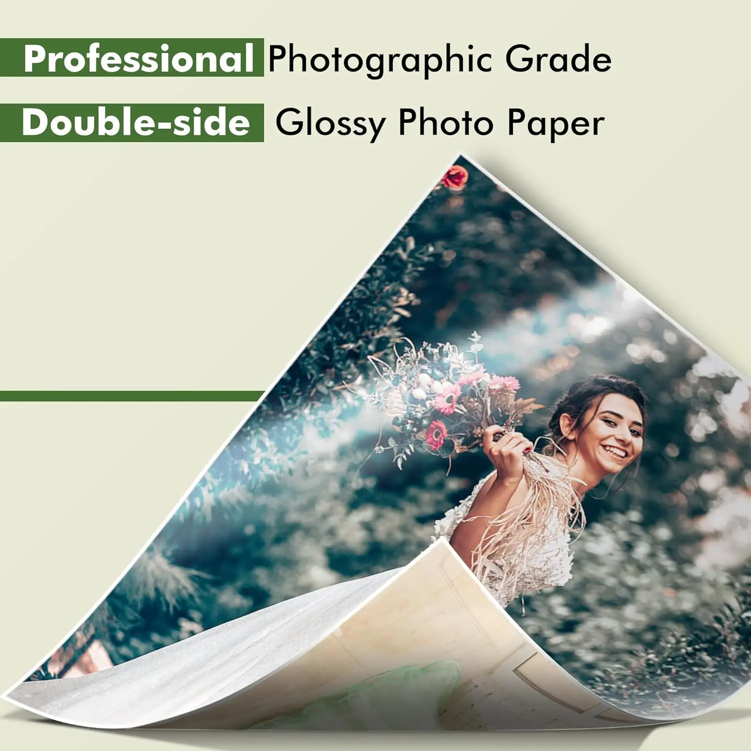 HUSPER A4(8.3×11.7 inch) 50 Sheets 180G Double Sided Inkjet Glossy Photo Paper size