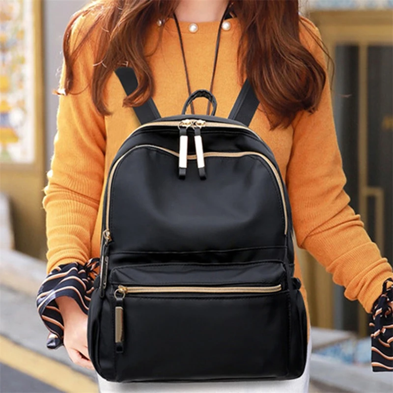 Solid Color Oxford Cloth Female Fashion Large Women Backpack Travel Bag School Cute Waterproof Sports Bags For Women