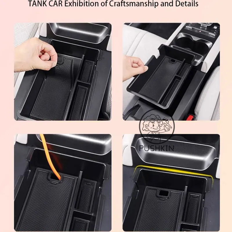 Car Center Console Organizer Armrest Storage Box Tray Container Pallet Accessories Parts For BYD Yuan UP Yuan Pro2024