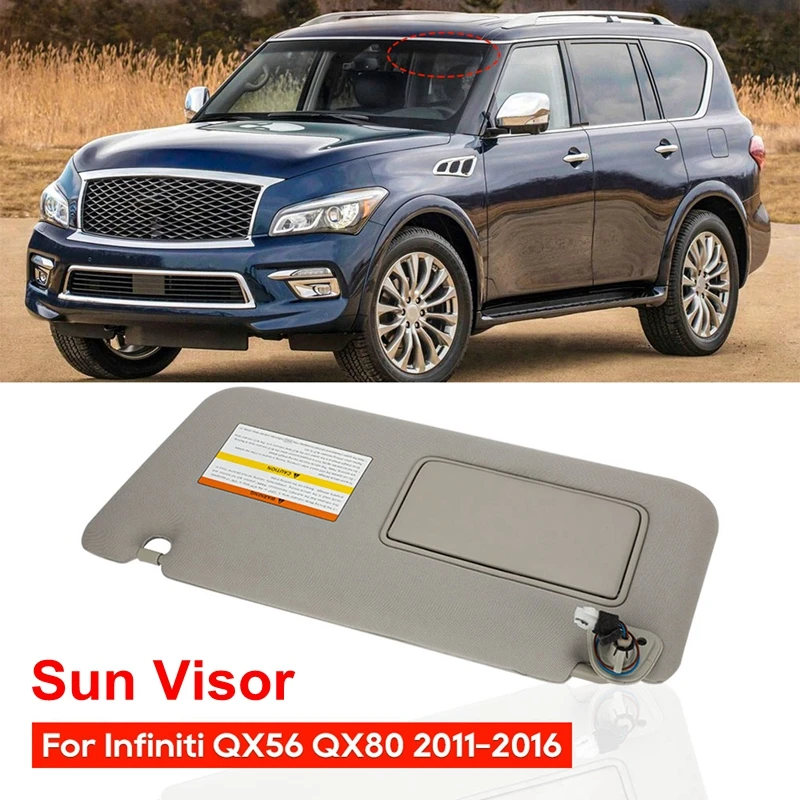 

Солнцезащитный козырек для Infiniti QX56 QX80 2011-2016, левый вождение автомобиля, серый передний солнцезащитный козырек, солнцезащитный козырек 964011LA3D 96401-1LA3D