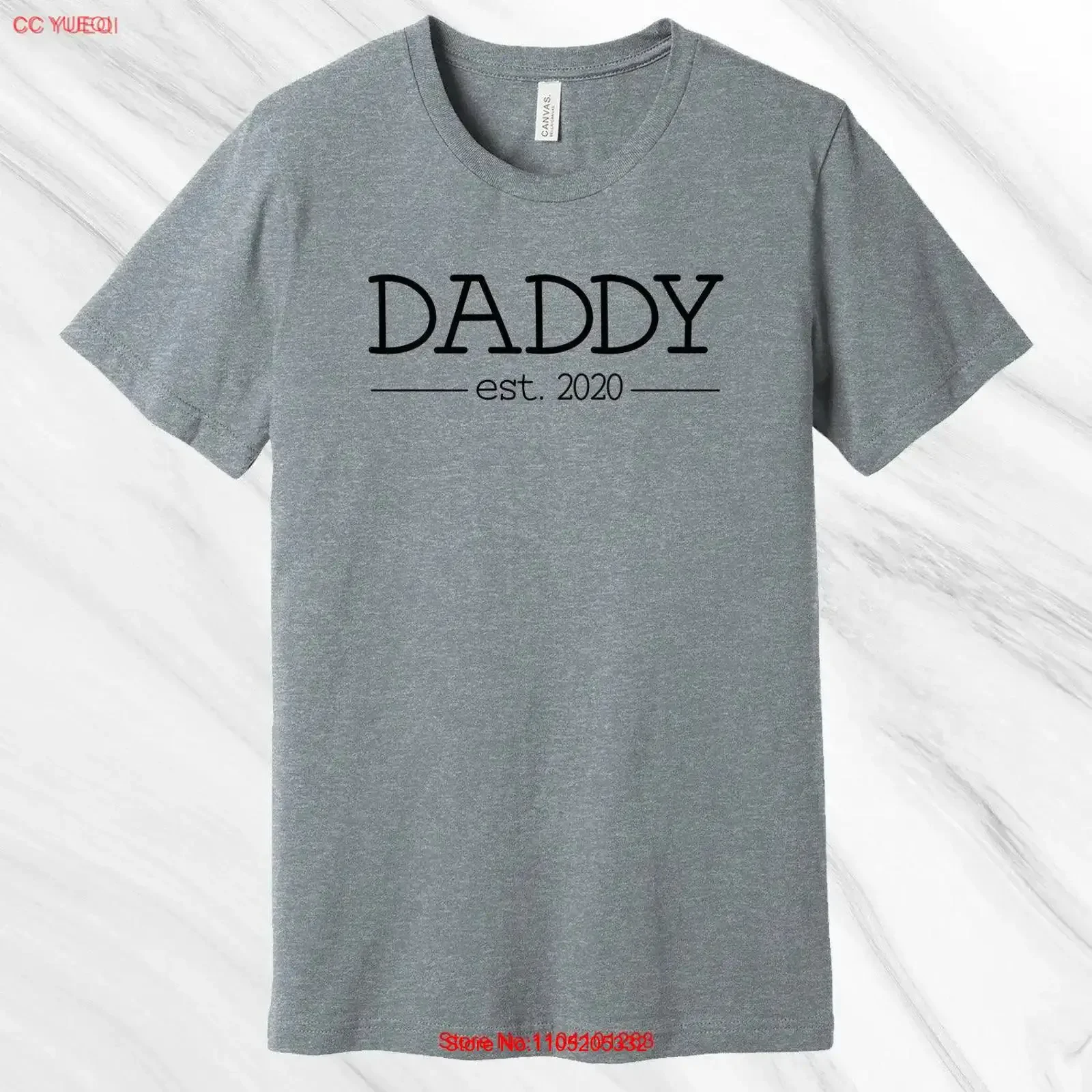 Daddy T Shirt Established Pregnancy Announcement for Husband Father's Day Christmas vintage Washed streetwear Breathable Casual