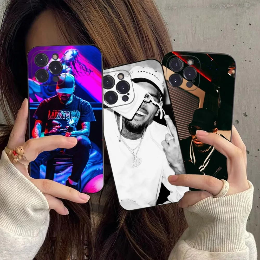 

Chris Brown American Rapper Phone Case For IPhone 16 15 8 7 6 6S Plus X SE XR XS 14 11 12 13 Mini Pro Max Mobile Case