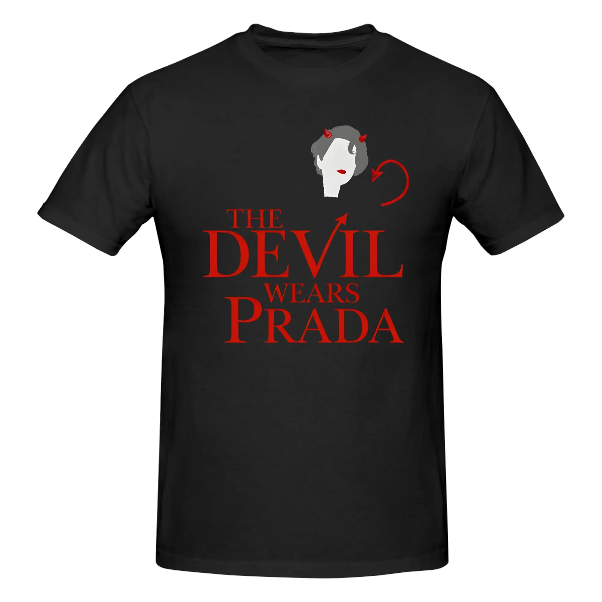 1 Piece Devil Queen Funny Graphic 100% Cotton T-Shirt Movie Devil Wears Heels  Tops Tees For Men