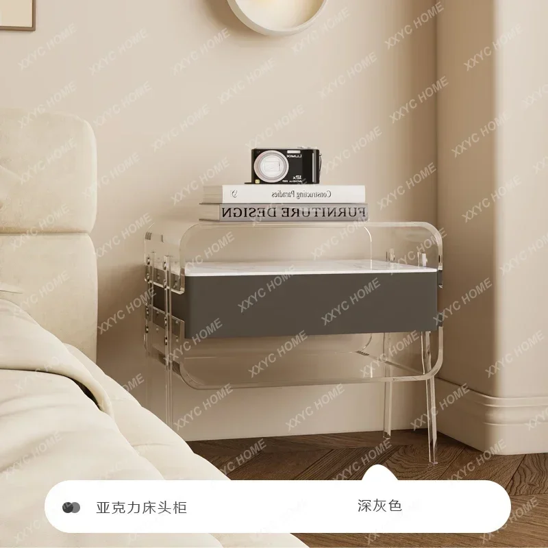 XXSimple Modern Bedside Table Premium  Acrylic Bedroom Storage Bedside Table