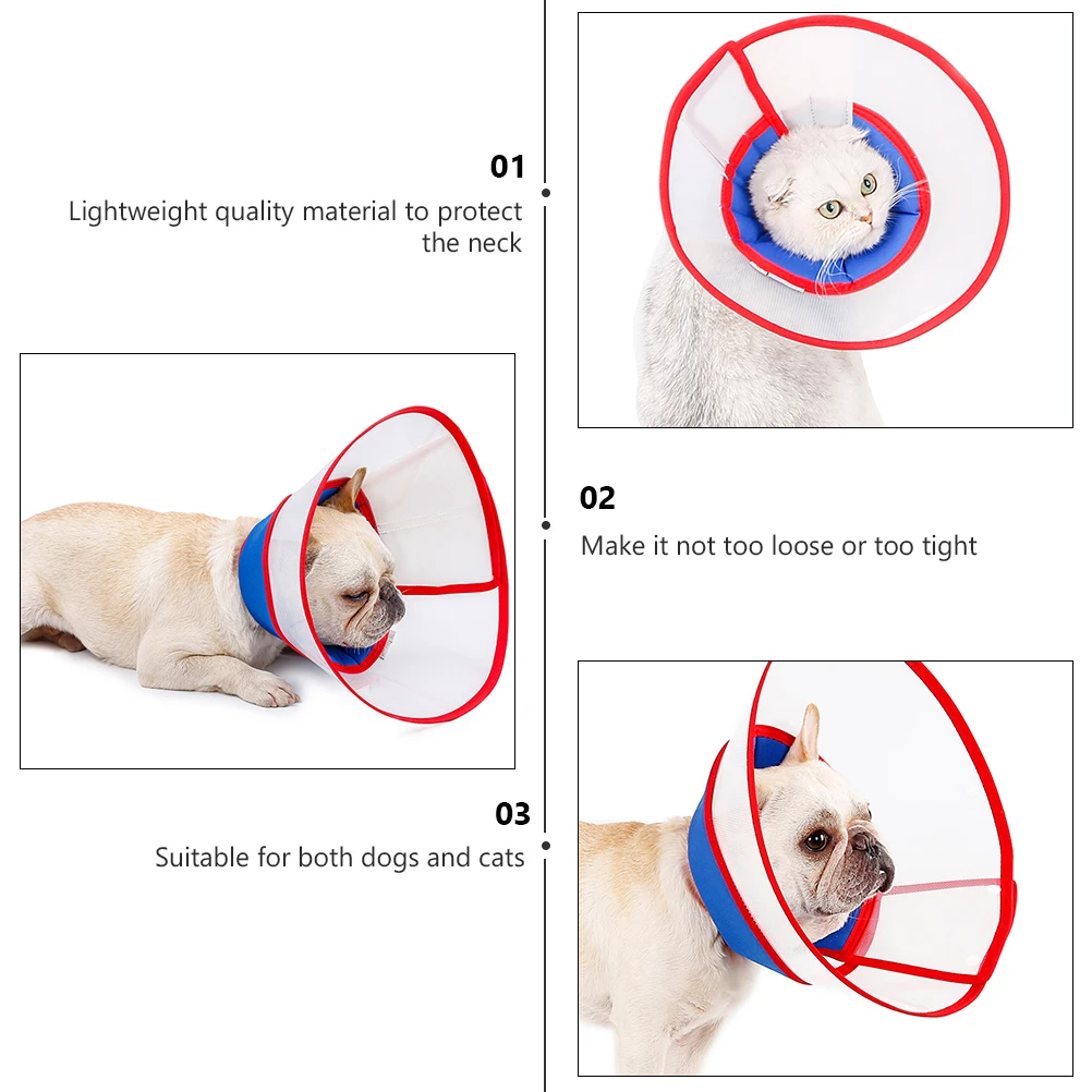 

Pet Dog Recovery Collar Scratch proof Cone Small Blue Waterproof Oxford Cloth Puppy Neck Protection Lightweight Quality Material