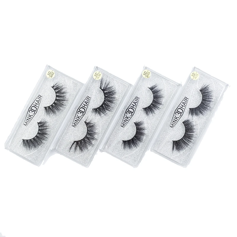 1 Pair 5D 100% mink self-adhesivfe no residue left sweafproof fits the eyes fake eyelashes with factory outlet