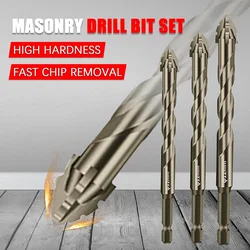 5pcs 4/6/8/10/12mm Eccentric Drill Bit 4 Edge Masonry Drill Bits Set For Wood Concrete Glass Brick Tiles