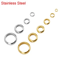 50pcs Stainless Steel Big Hole Spacer Beads 2mm 3mm 4mm 5mm 6mm 8mm Metal Loose Stopper Beads Bracelet Necklace Jewelry Making