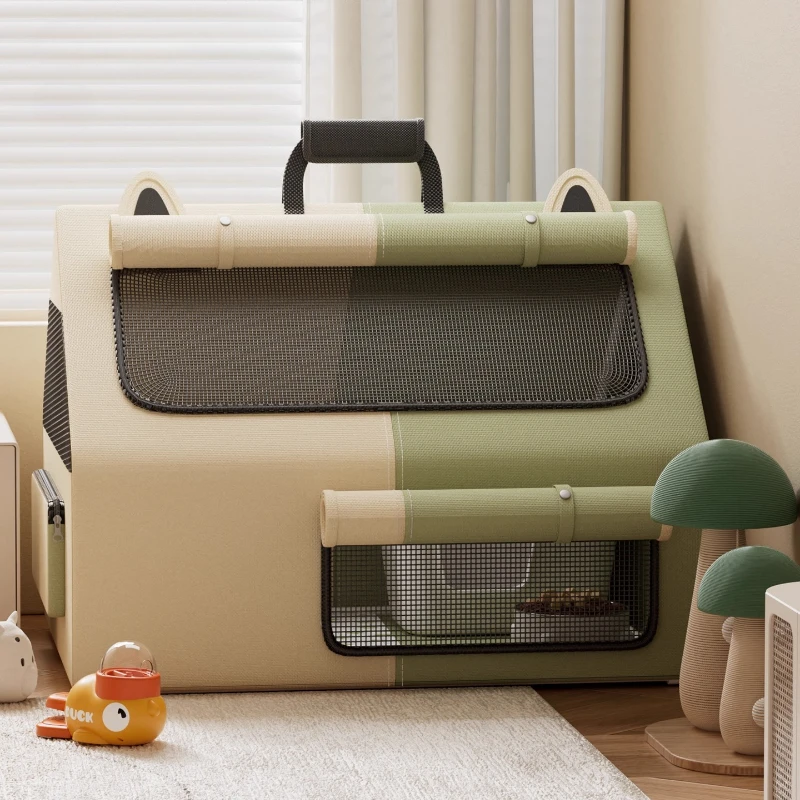 

Enclosed Cat Maternity Ward Secure Pet Delivery House for Breeding Puppy Birth Nest Breathable Design Comfortable Kitten Bed