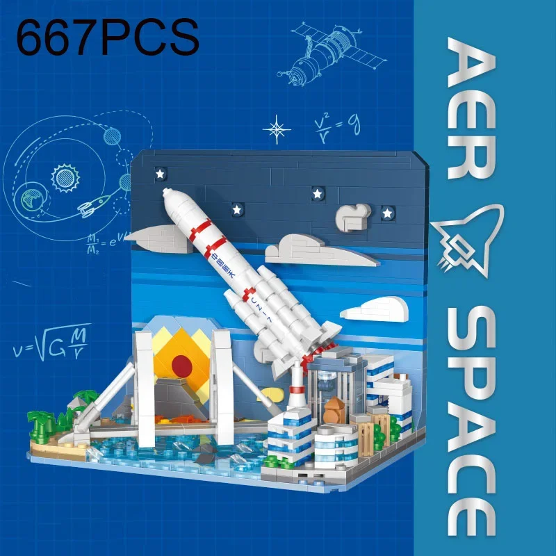 Rocket Launch Center Building Blocks Space Shuttle Assembly Bricks Boys Toys Model Desktop Decoration Children's Holiday Gifts