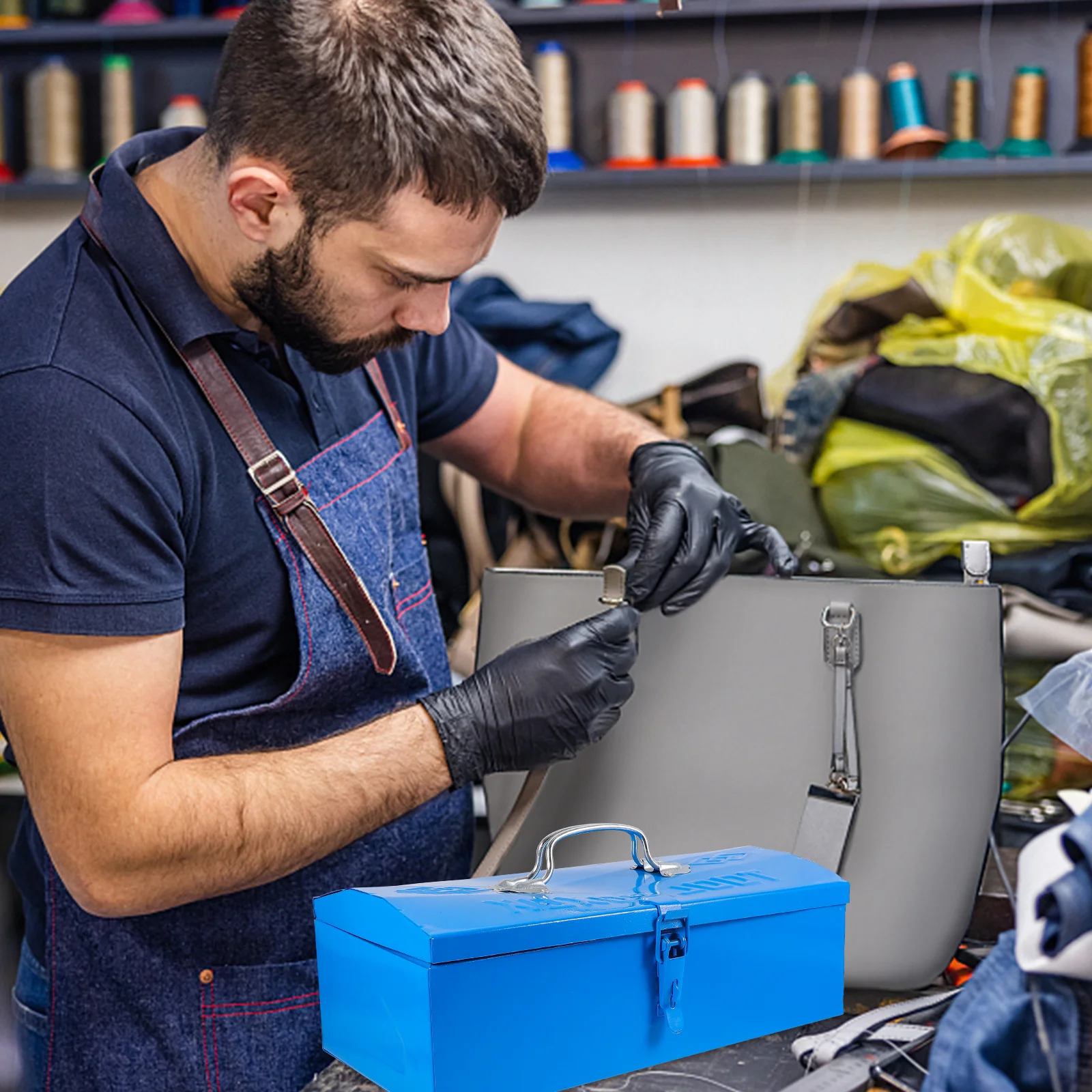 

Tool Storage Box Heavy Duty Iron Metal Toolbox For Car Garage Workshop Tools Organizer Durable Container Case
