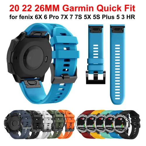 Pulsera QuickFit para Garmin Fenix 6X Pro 6S 7X 7 7S 5S 5X Plus 3HR D2 Descent MK1 MK2S Forerunner 935 945 correa de reloj