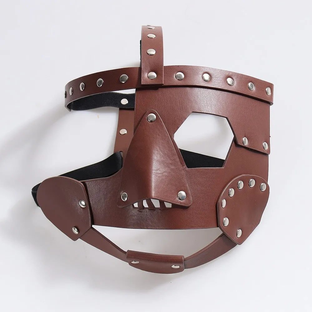 Masque de gladiateur de guerrier médiéval en cuir, Cosplay du mythe égyptien romain, casque rétro, accessoires de Costume de fête de carnaval d'halloween