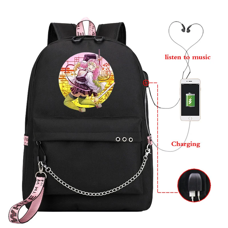 

Demon Slayer Anime High Quality Backpacks Large Capacity Usb Bag Demon Slayer Maga Print School Backpack for College Student