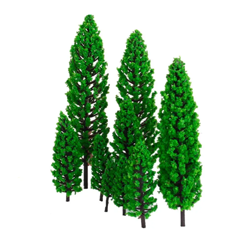 Pohon Miniatur Plastik Skala 1/50 untuk Aksesori Pemandangan Kereta Api