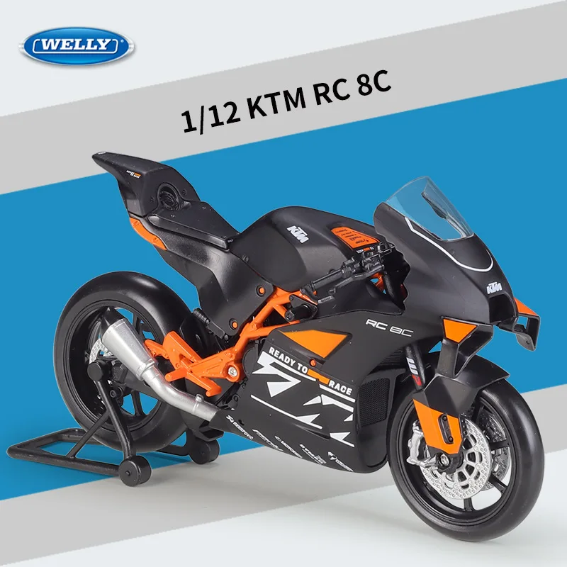 

WELLY 1:12 KTM RC8C Track-Only Superbike — литая под давлением модель мотоцикла из сплава, официальная лицензированная копия дорожных гонок