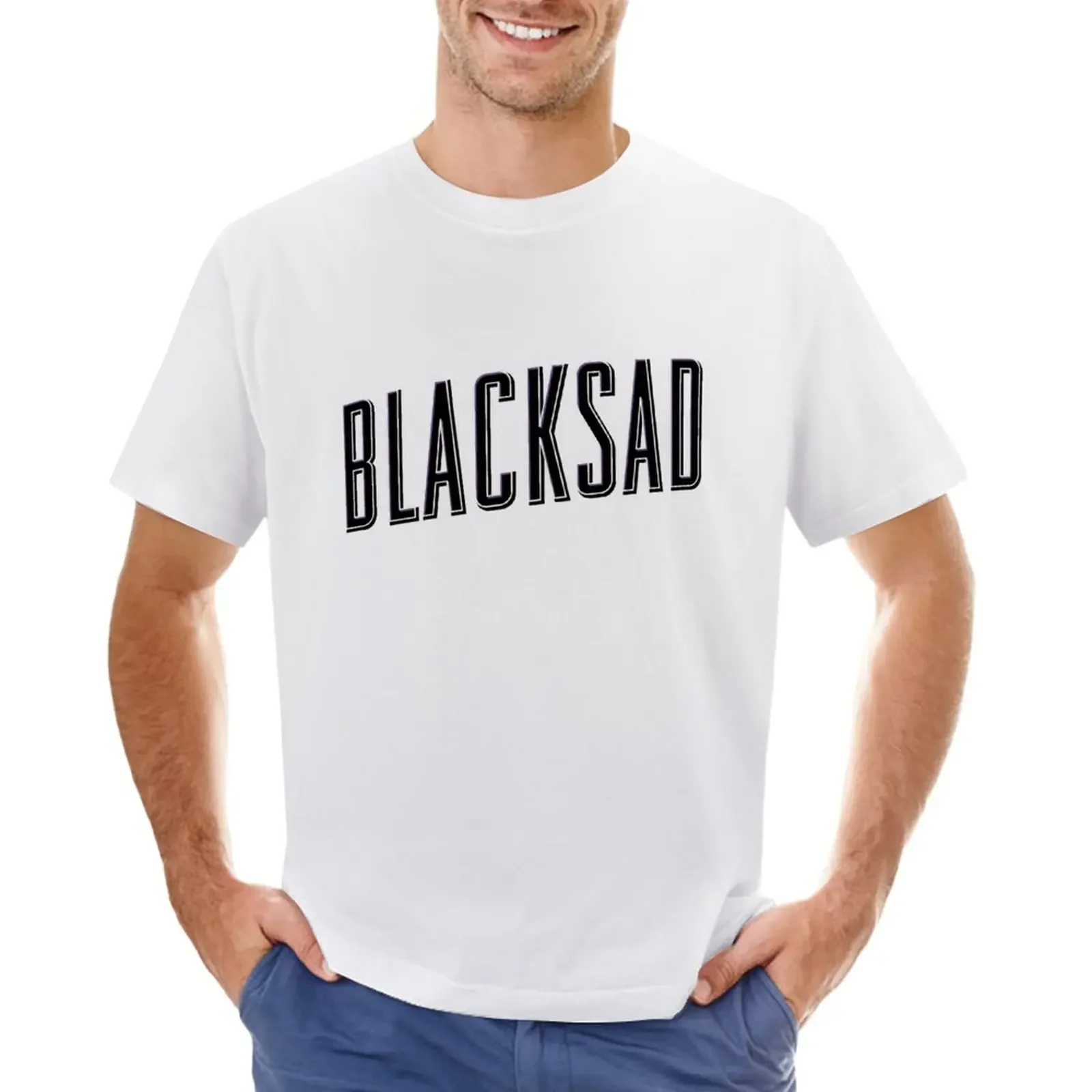 Blacksad Logo T-Shirt funnys plain sweat t shirt for men 2024 heavyweight new arrival fashion summer round neck cotton for men