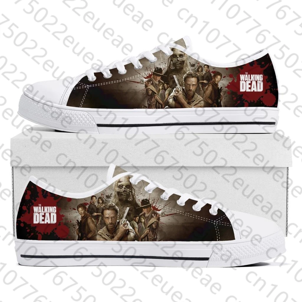 the-walking-dead-horror-low-top-sneakers-mens-womens-teenager-canvas-high-quality-sneaker-casual-custom-shoes-customize-diy-shoe