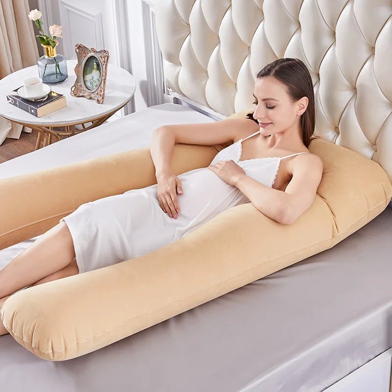 Almohada inflable para embarazadas, cómoda almohada de cintura en forma de U para maternidad, cojín para dormir para mujeres embarazadas, almohada suave para el cuerpo