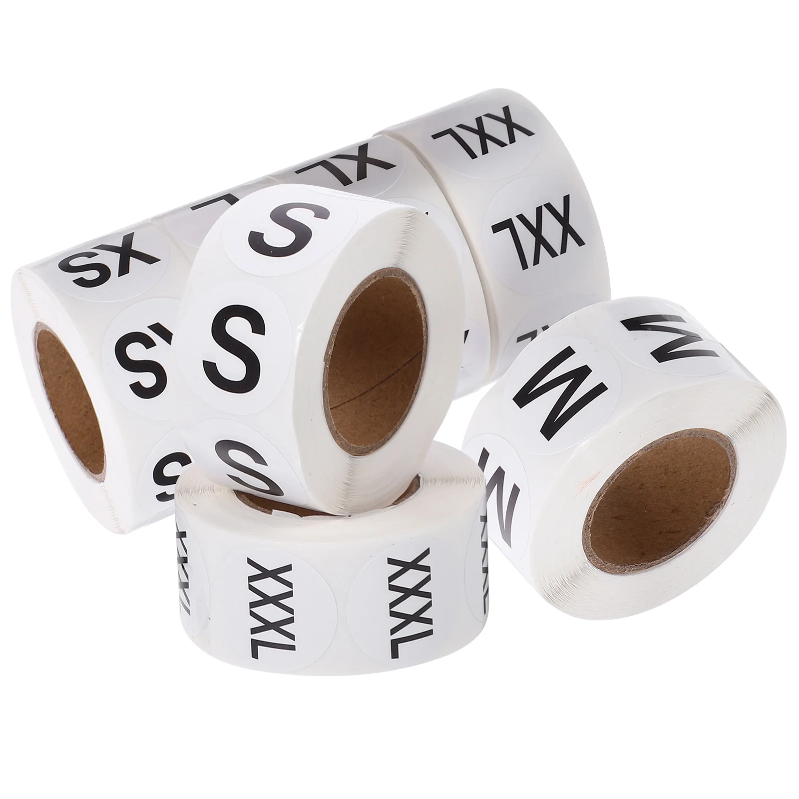 7 Rolls Clothing Tags Size Sticker Shirt Stickers Round Labels Paper for Garment Clothes