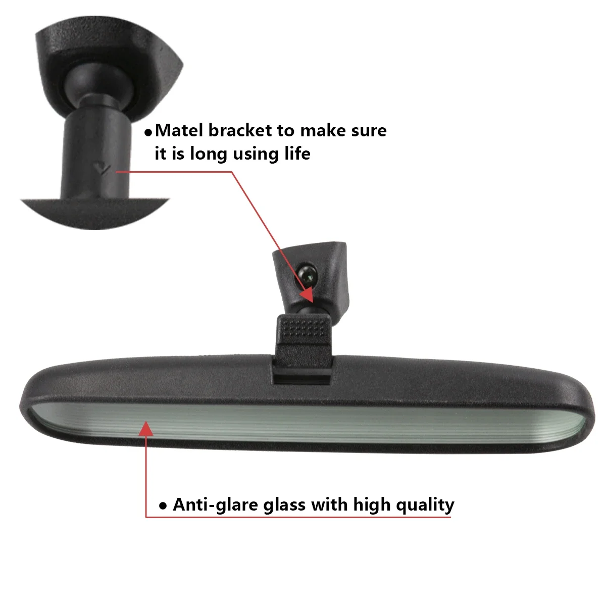 Wide-angle Anti-glare Inner RearView Mirror With Bracket  For Toyota Yaris Corolla 87810-52040 87810-52041