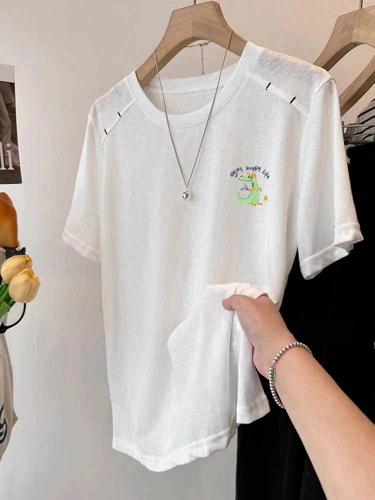 الكورية Sle فريدة من نوعها خفيفة الوزن عارضة ort Sve تي شيرت الرجال الصيف Faion فضفاض جميل أعلى الرطوبة ng جولة Ne #1