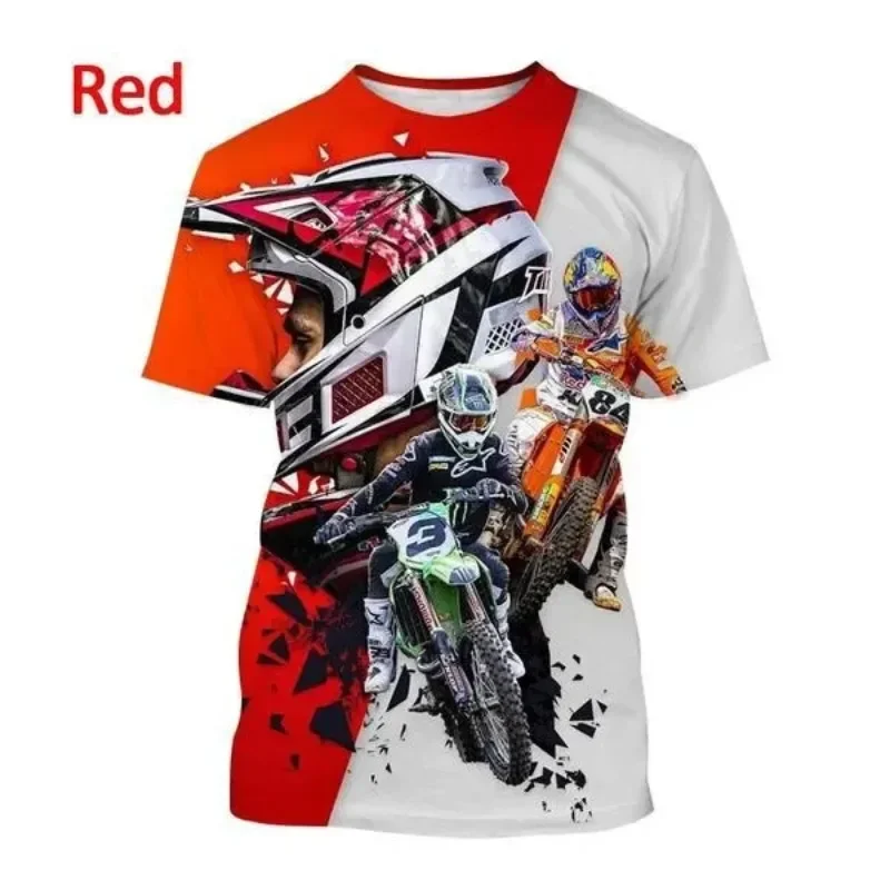 2024 Summer New Cool Motorcycle 3D Printed Men\'s T-shirt Comfortable Breathable Short Sleeve Plus Size Loose Casual Fashion Top