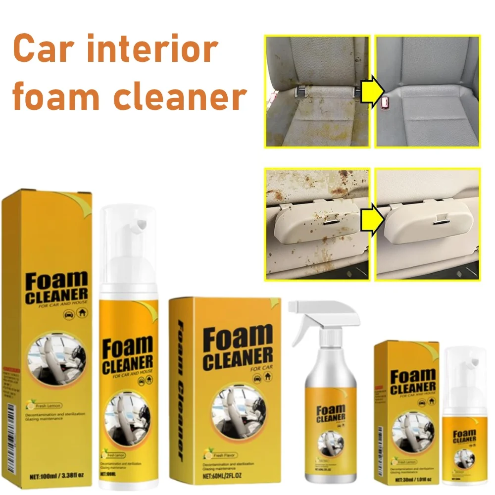 Multi-Functional Foam Cleaner Set: Wash for Automotive Interior Upholstery Plastic Instrument Panel Steering Wheel parts