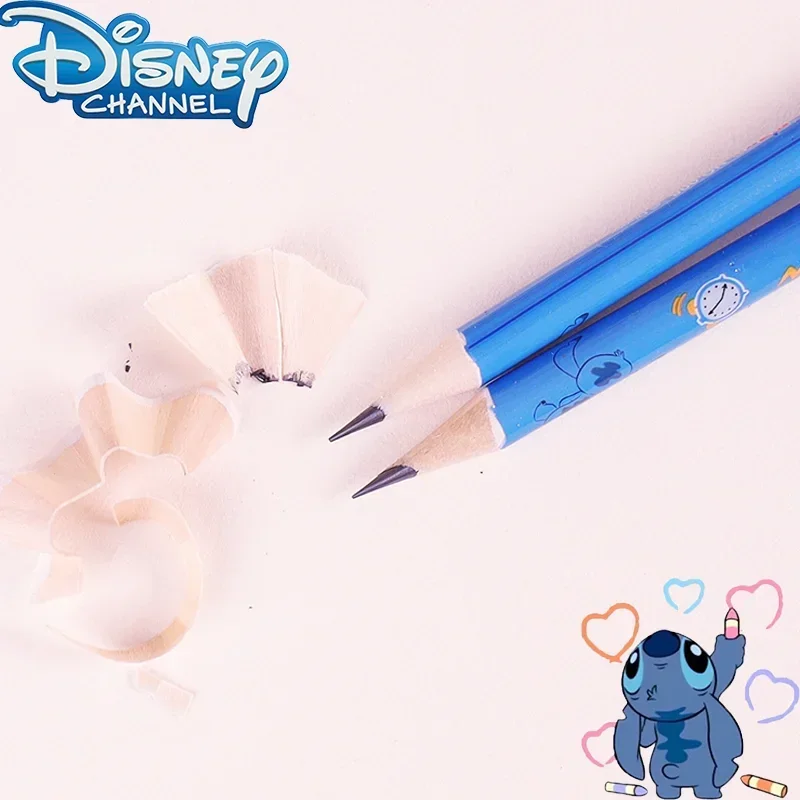 12 Pcs Disney Stitch Pencil Learning Stationery Cartoon Cute Office Supplies Student Girls Boys School Education Pencil