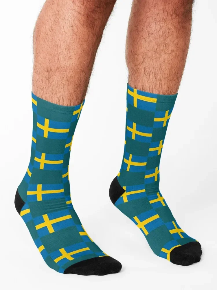 Sweden Flag Swedish Flag Socks compression New year\'s christmas gifts Male Socks Women\'s