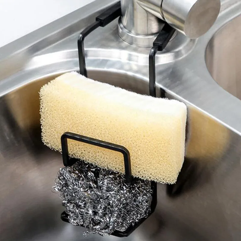 Kitchen Sink Sponges Holder Self Adhesive Sink Sponges Drain Drying Rack 304 Stainless Steel Storage Holder Kitchen Accessories