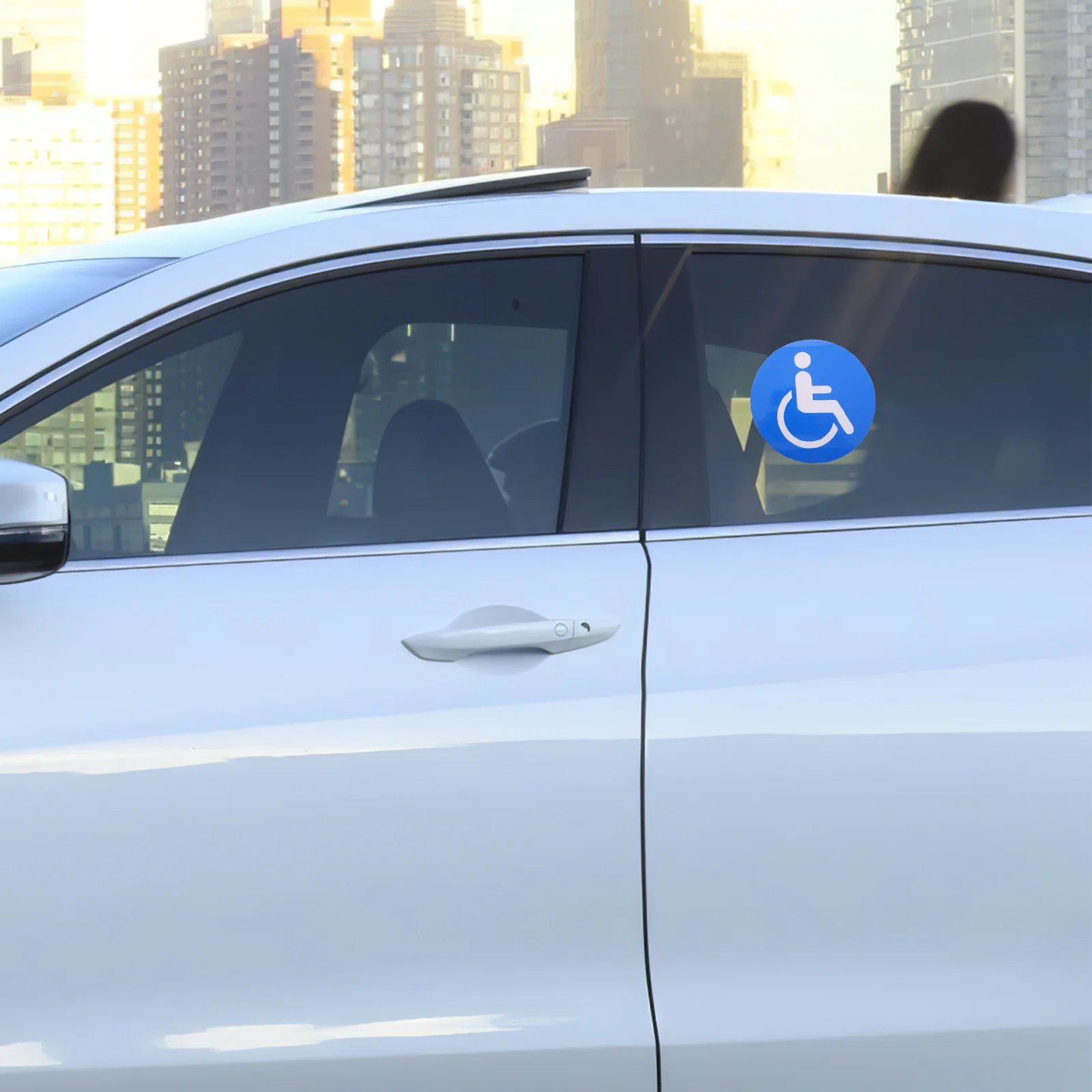 

Wheelchair Sticker For Car Self-Adhesive Disabled Washroom Indicator Splashproof Vehicle Accessory Glass Sign Decal