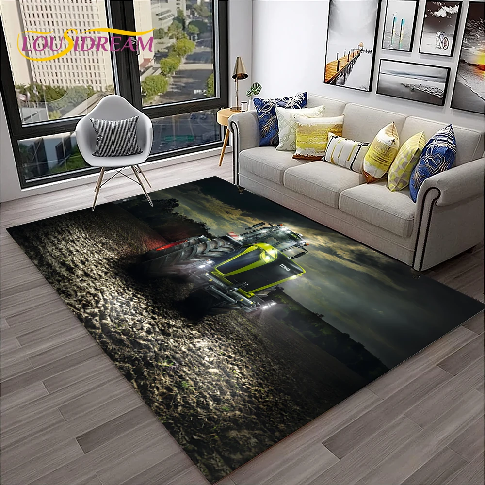 Truck Car 3D Series Retro Tractor Carpet Rug for Home Living Room Bedroom Sofa Doormat Decor,Child Area Rug Non-slip Floor Mat