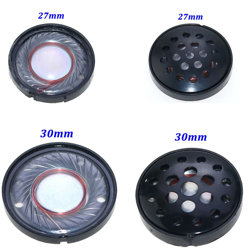 27/30/40/50 mm Headphone Speaker Unit With Cap White/Black Magnetic Headset Driver Full Range Noise Reduction DIY HiFi Speakers