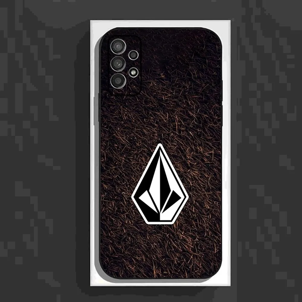 L-Luxury V-VOLCOM-S Sport Style Phone Case For Samsung Galaxy A13,A21s,A22,A31,A32,A52,A53,A71,A80,A91 Soft Black Cover