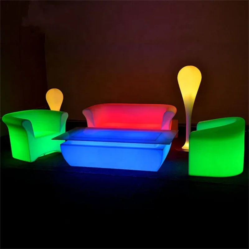 LED illuminated  table glowing modern table