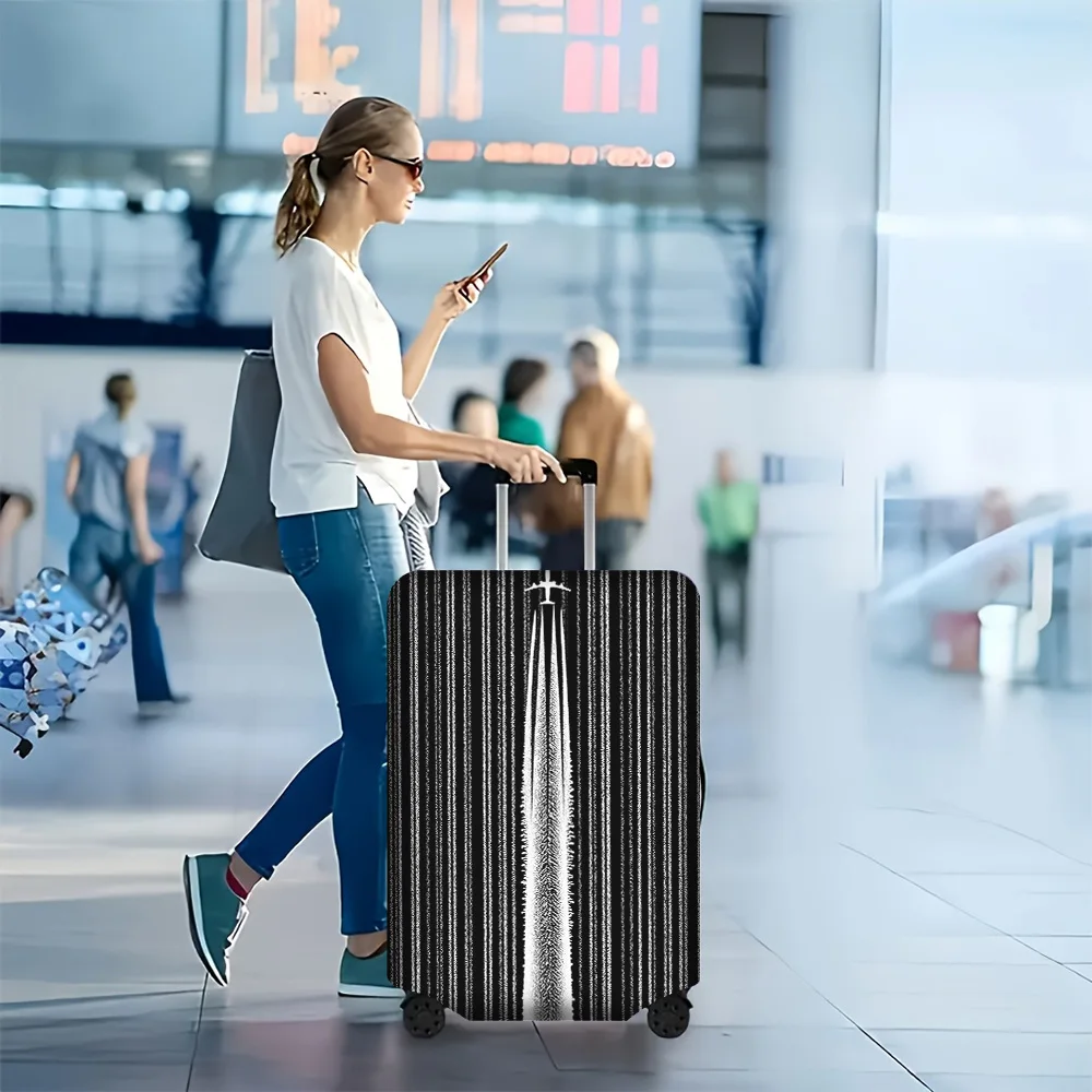 

1 PC Abstract Airplane Vertical Flight Printed Luggage Cover for 18 – 32-inch suitcases; dust and elastic travel accessories